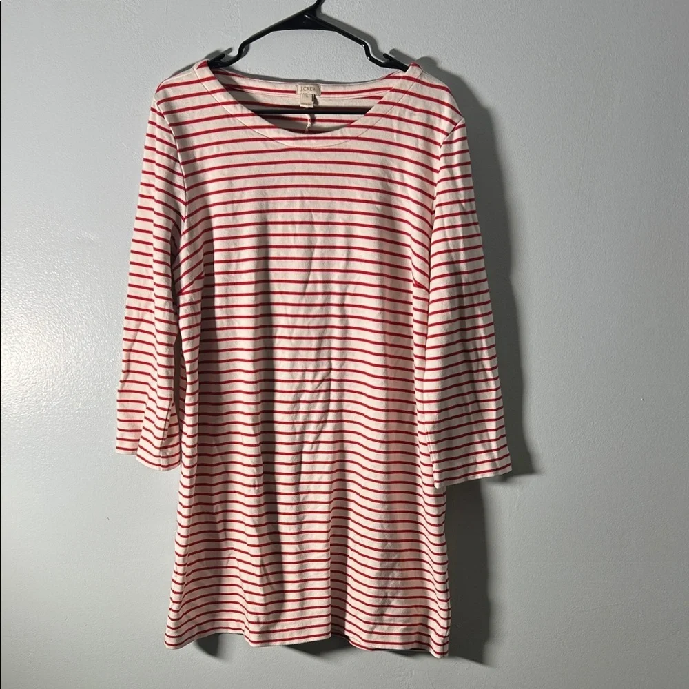 J. Crew Red and White Striped dress